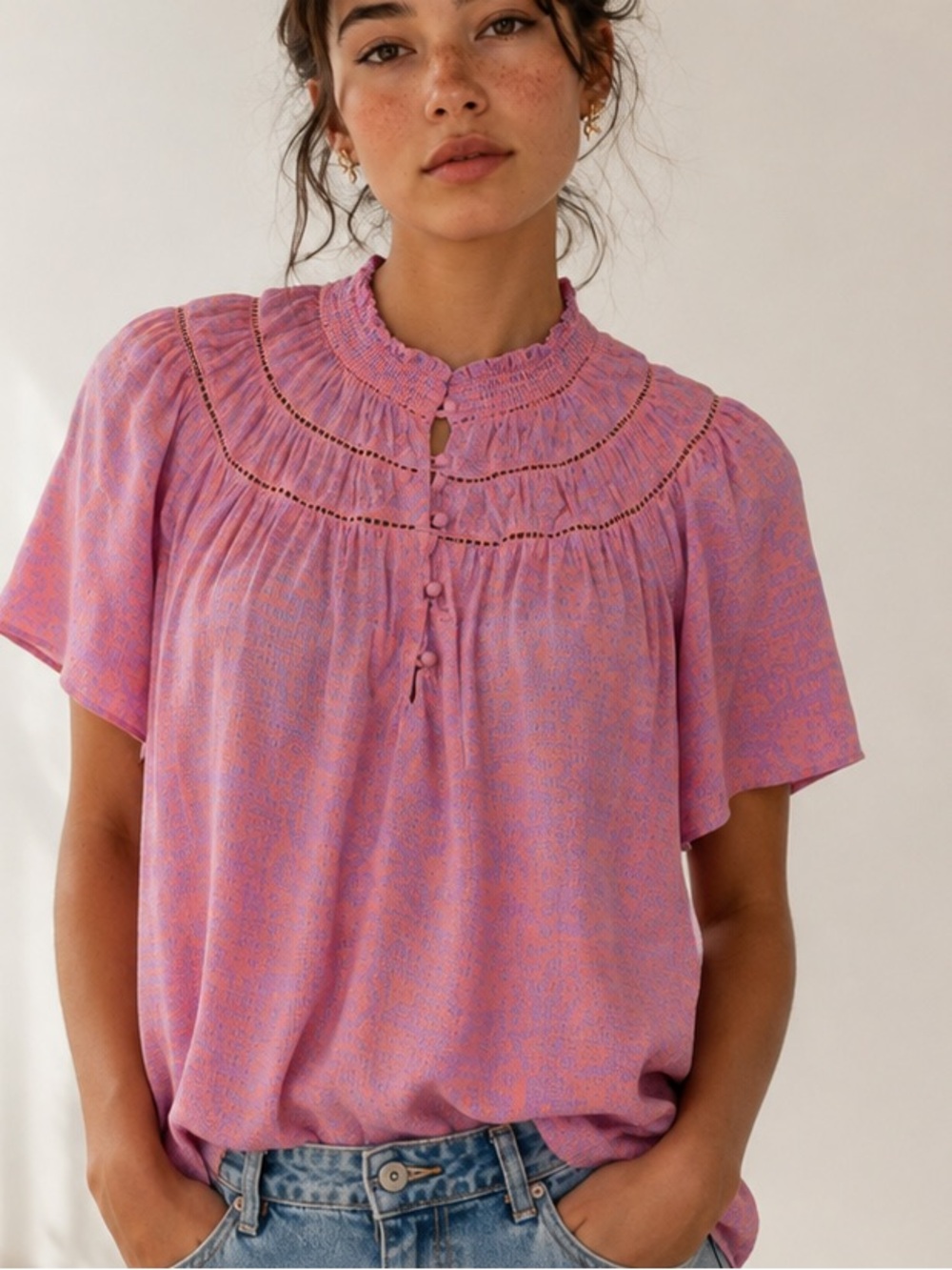 Tanya Taylor ‘Nevi’ viscose and silk top